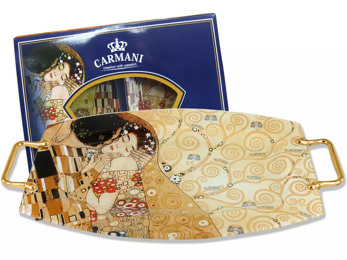 Prato decorativo — Gustav Klimt, O Beijo — CARMANI