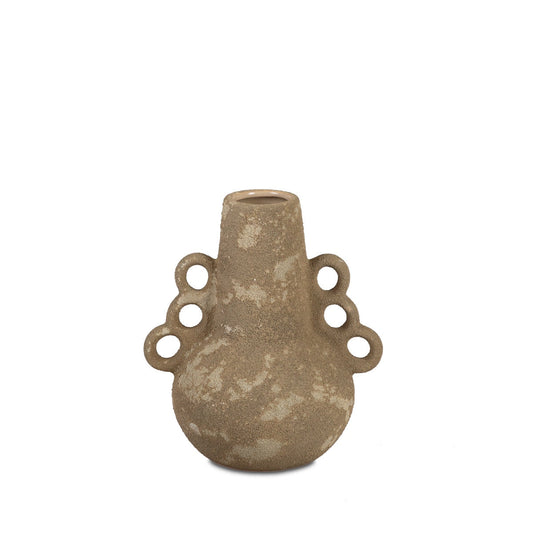 Jarro Decorativo — Jarro Decorativo Cerâmica — Coleção Atacama Castanho 19cm — Castanho — 19cm