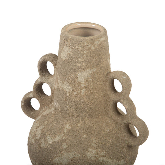 Jarro Decorativo — Jarro Decorativo Cerâmica — Coleção Atacama Castanho 19cm — Castanho — 19cm