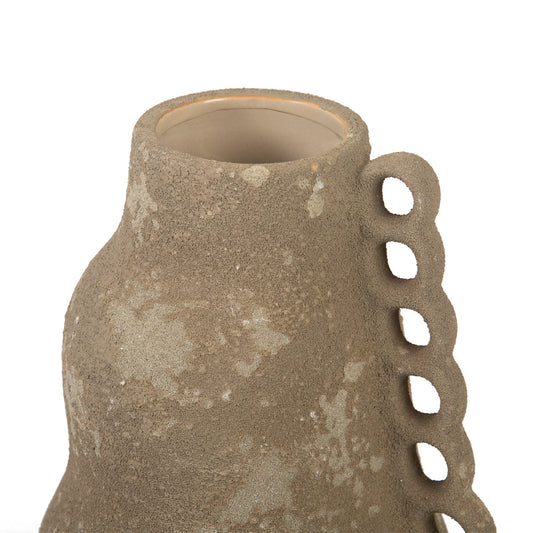 Jarro Decorativo — Jarro Decorativo Cerâmica — Coleção Atacama Castanho 23cm — Castanho — 23cm