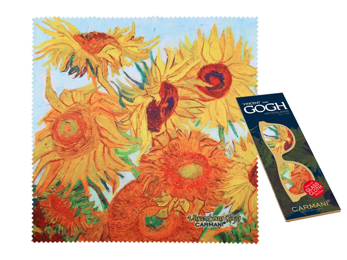 Pano para limpeza de óculos — Vincent van Gogh, Girassóis — CARMANI