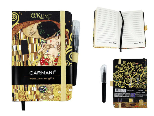 Caderno A6 — Gustav Klimt, Beijo + Árvore — CARMANI