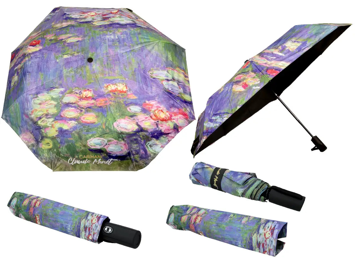 Guarda-chuva automático dobrável — Claude Monet, Nenúfares (decoração no exterior) — CARMANI
