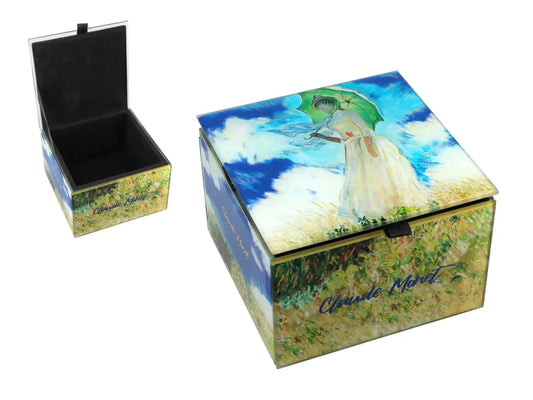 Caixa para joias em vidro — Claude Monet, Mulher com Sombrinha — CARMANI