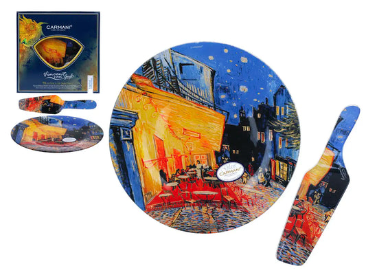 Prato decorativo com espátula — Vincent van Gogh, Terraço do Café à Noite — CARMANI