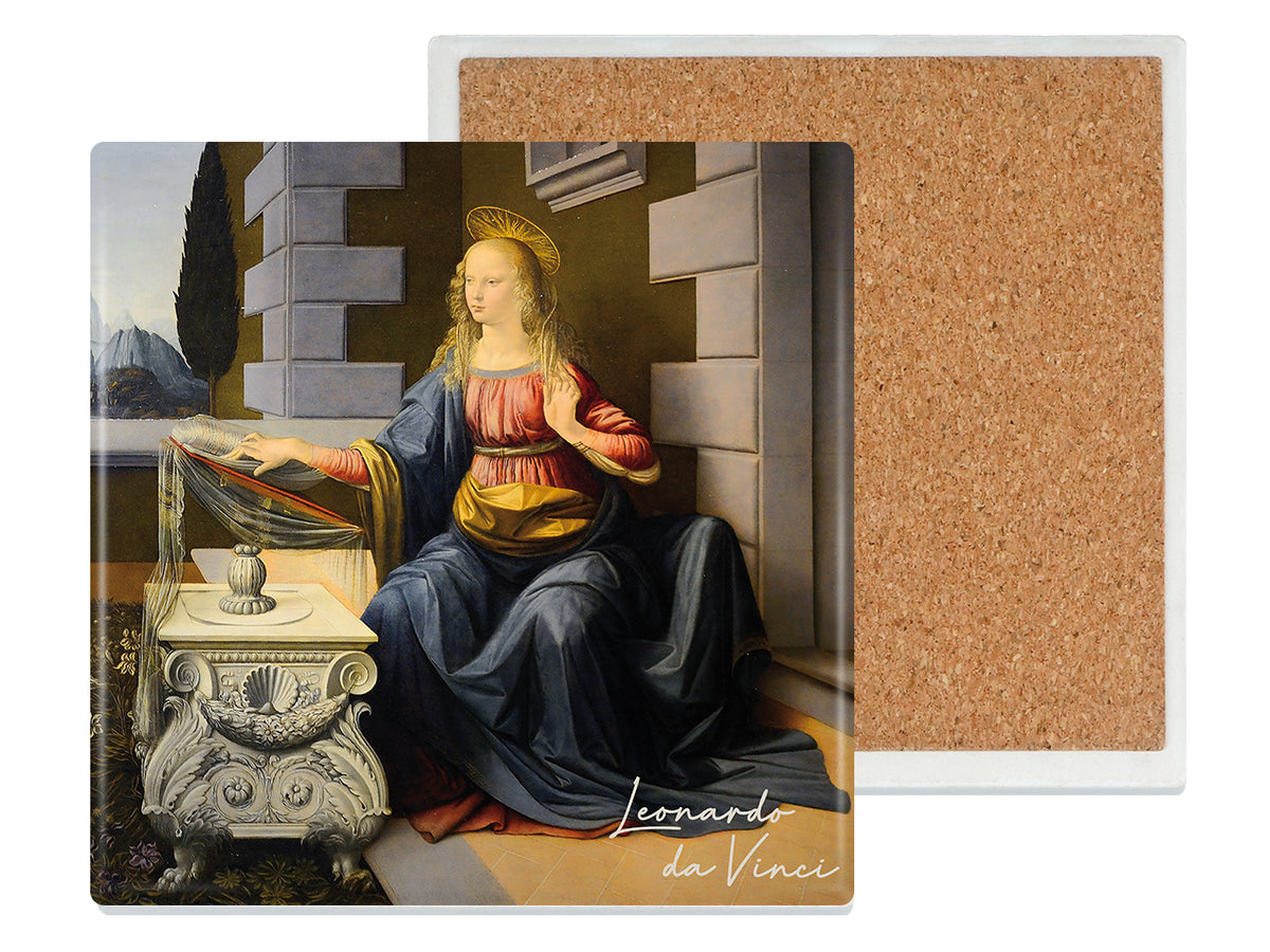 Leonardo da Vinci — Anunciação — Tela com Moldura XL 100x70cm